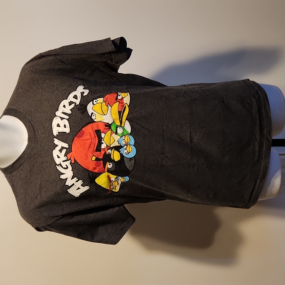 Angry birds cartoon art gray L tshirt - Picture 1 of 2